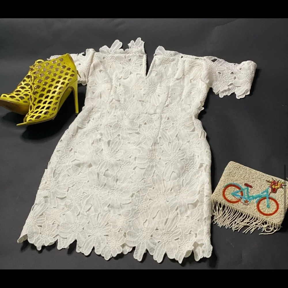 Luxxel Lace Sheath Off- The- Shoulder Dress - Picture 6 of 6